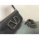 Valentino Garavani MINILOCO Crossbody Bag Calfskin Leather Black-Pewter High