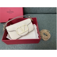 Valentino Garavani MINILOCO Crossbody Bag Calfskin Leather White-White High