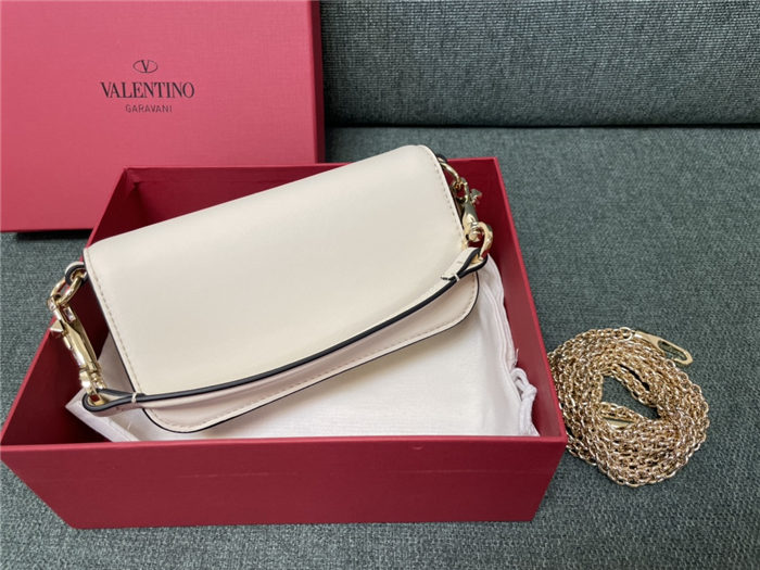 Valentino Garavani MINILOCO Crossbody Bag Calfskin Leather White-White High