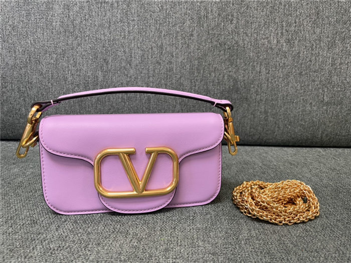 Valentino Garavani MINILOCO Crossbody Bag Calfskin Leather Lilac High