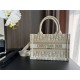 MINI Dior BOOK TOTE Dior Oblique Embroidery Gold With Strap High