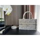 MINI Dior BOOK TOTE Dior Oblique Embroidery Grey With Strap High