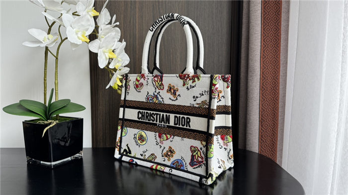 SMALL Dior BOOK TOTE Dragon Zodiac Embroidery  High