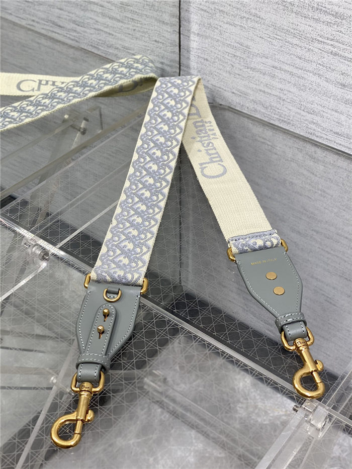 SHOULDER STRAP Dior Oblique Embroidered Grey High