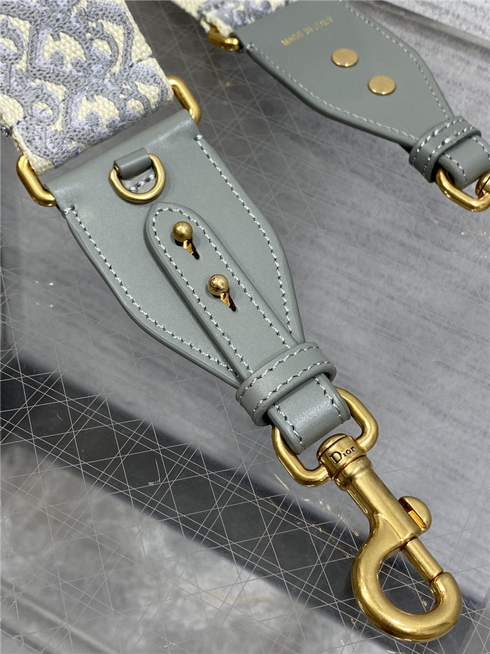 SHOULDER STRAP Dior Oblique Embroidered Grey High