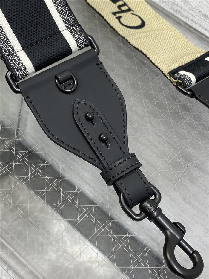 SHOULDER STRAP 'Christian Dior' Embroidery Black-Black High