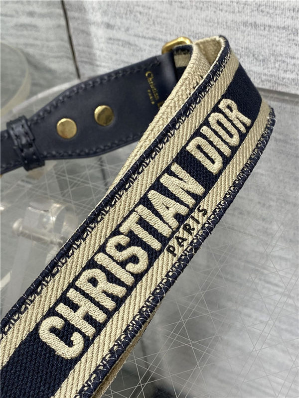 ADJUSTABLE SHOULDER STRAP 'Christian Dior' Embroidery Blue High