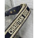 ADJUSTABLE SHOULDER STRAP 'Christian Dior' Embroidery Blue High