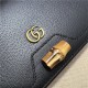 Gucci Diana mini bag with bamboo 696817 Leather Black High