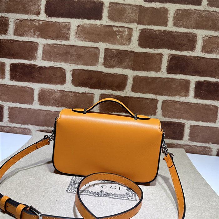 Gucci PETITE GG MINI SHOULDER BAG 739722 Leather Orange High