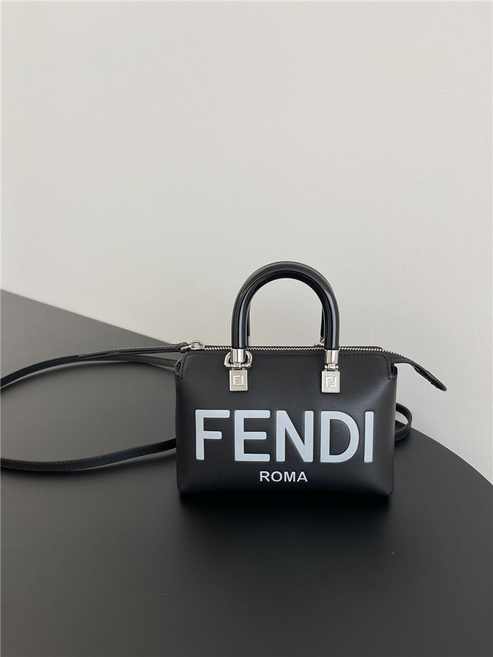 Fendi By The Way Mini Boston bag leather Black-White High