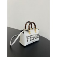 Fendi By The Way Mini Boston bag leather and elaphe White High