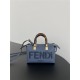 Fendi By The Way Mini Boston bag leather and elaphe Blue High