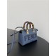 Fendi By The Way Mini Boston bag leather and elaphe Blue High