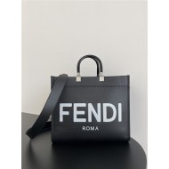 MEDIUM Fendi SUNSHINE Leather Shopper Black-White High