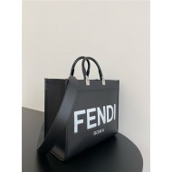 MEDIUM Fendi SUNSHINE Leather Shopper Black-White High