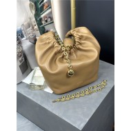 Squeeze bag SMALL in nappa lambskin Oak High