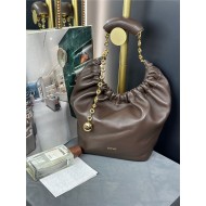 Squeeze bag SMALL in nappa lambskin Chocolate High