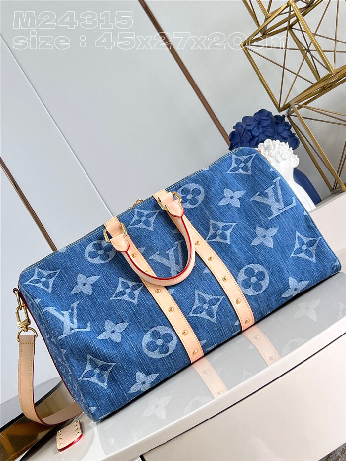 Louis Vuitton Keepall Bandoulière 45 Monogram Denim M24315 High