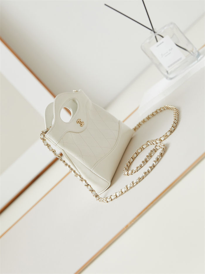 Chanel 31 Mini BAG Calfskin & Gold-Tone Metal AP3656 White A