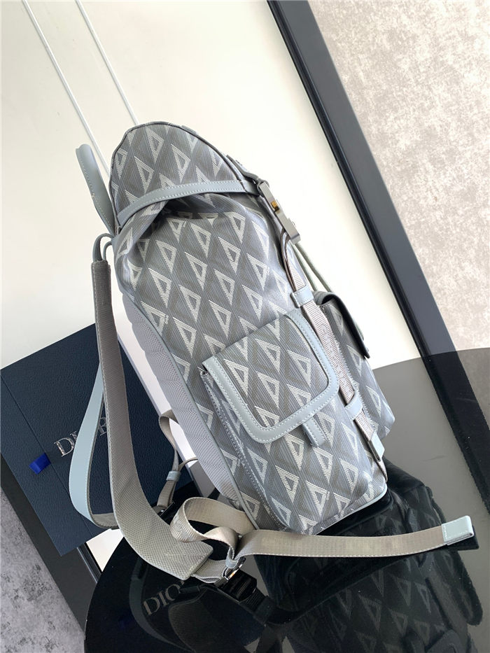 Dior Hit The Road Backpack Large CD Diamond Canvas Grey High