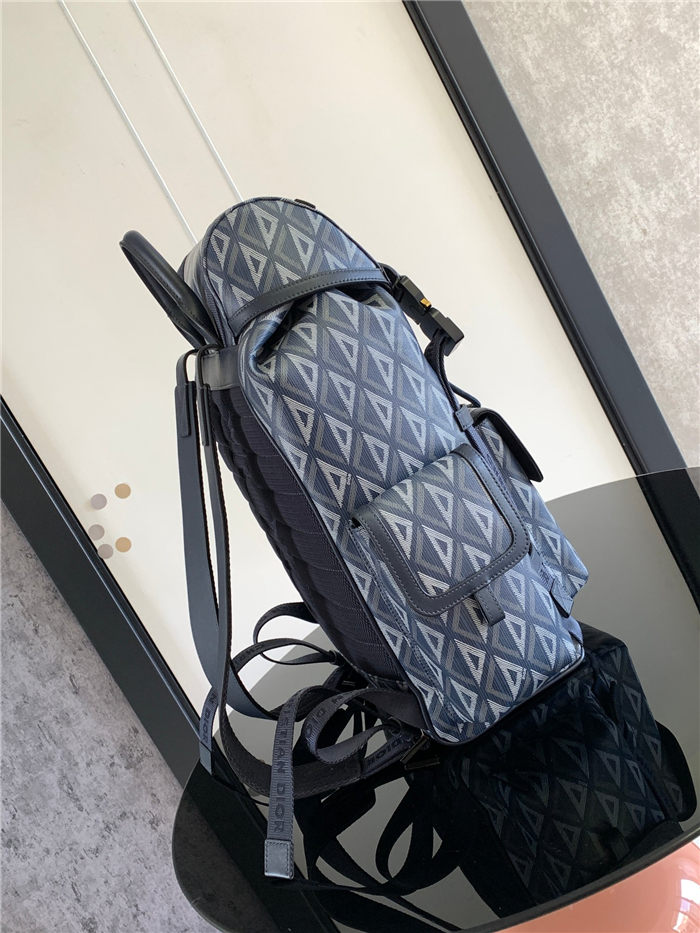 Dior Hit The Road Backpack Large CD Diamond Canvas Blue High