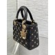 SMALL LADY BAG Cannage Lambskin with Gold-Finish Butterfly Studs Black High