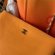 SHOPPING BAG Shaded Calfskin & Silver-Tone Metal Orange, Coral & Pink High