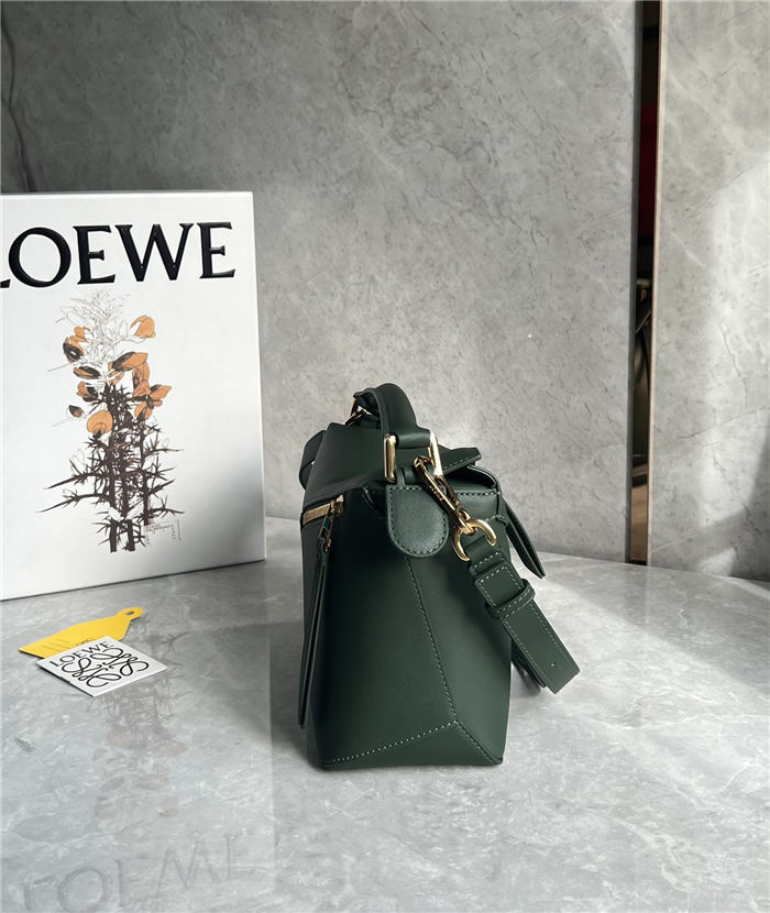 Small Puzzle bag in classic calfskin Bottle Green High