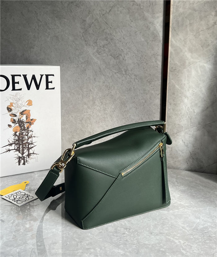 Small Puzzle bag in classic calfskin Bottle Green High