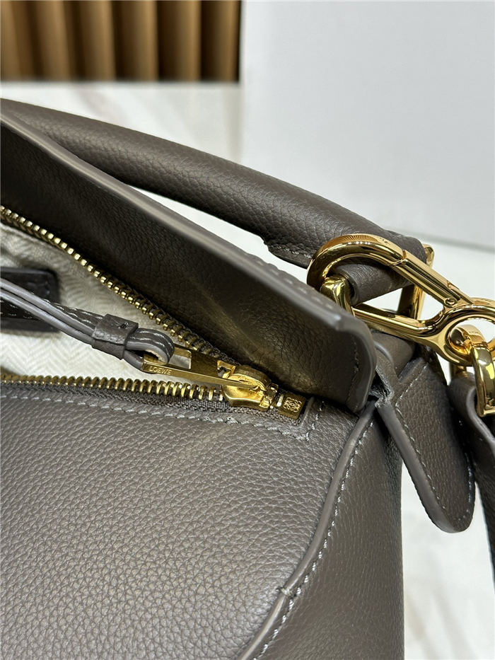 Small Puzzle bag in soft grained calfskin Dark Grey High