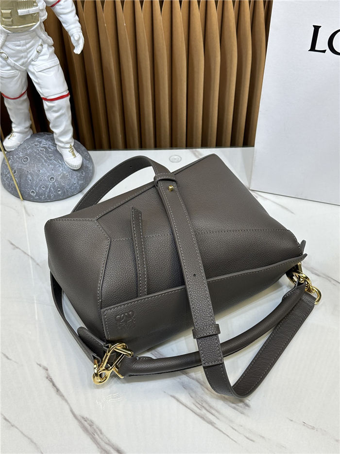 Small Puzzle bag in soft grained calfskin Dark Grey High