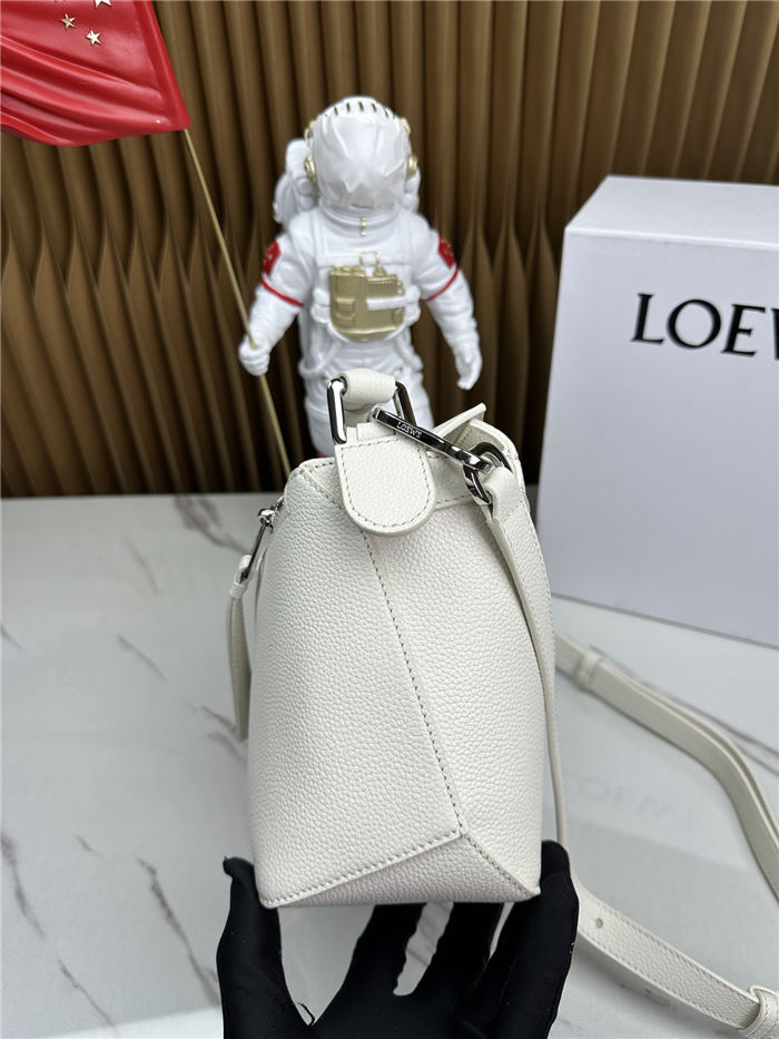 Small Puzzle bag in soft grained calfskin Soft White High