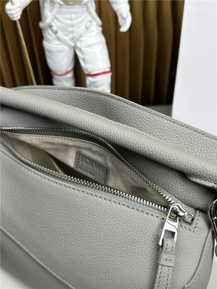 Small Puzzle bag in soft grained calfskin Pearl Gray High