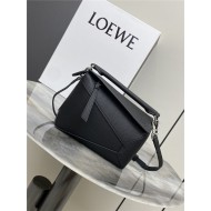 Mini Puzzle bag in soft grained calfskin Black High