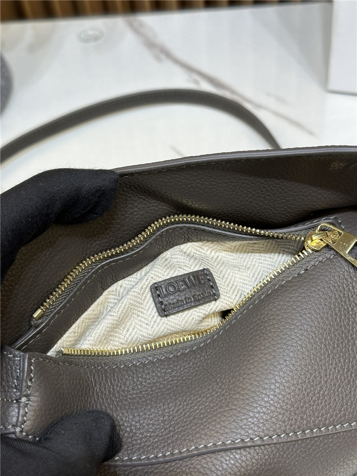 Mini Puzzle bag in soft grained calfskin Dark Grey High