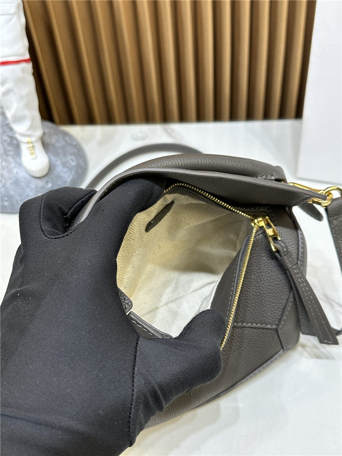 Mini Puzzle bag in soft grained calfskin Dark Grey High