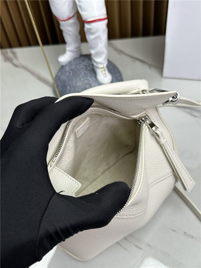 Mini Puzzle bag in soft grained calfskin Soft White High