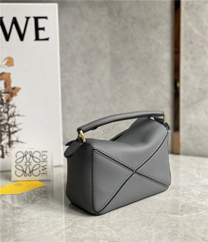 Mini Puzzle bag in soft grained calfskin Grey High