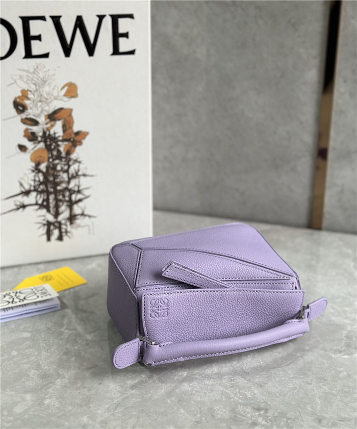 Mini Puzzle bag in soft grained calfskin Purple High