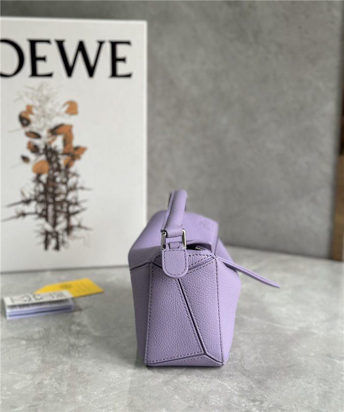 Mini Puzzle bag in soft grained calfskin Purple High