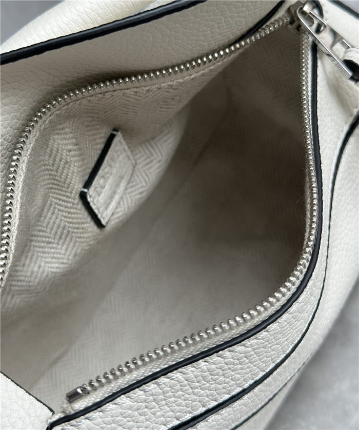 Mini Puzzle bag in soft grained calfskin White High