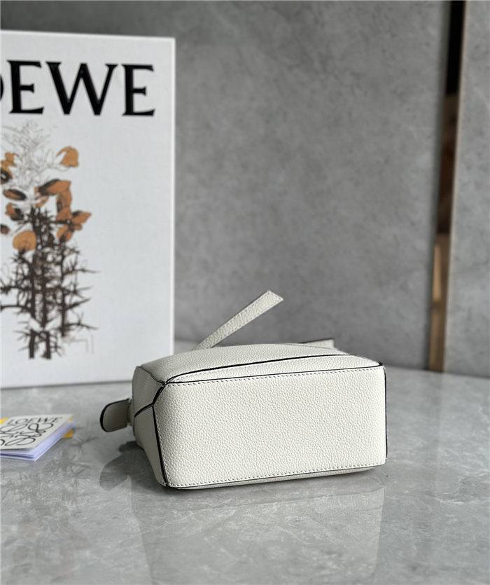 Mini Puzzle bag in soft grained calfskin White High