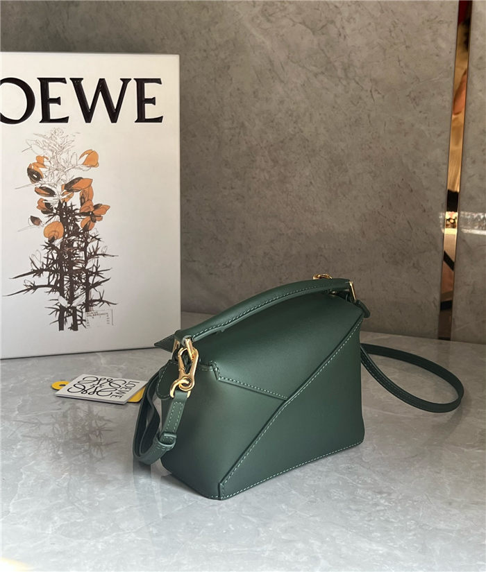 Mini Puzzle bag in classic calfskin Bottle Green High