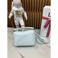 Mini Puzzle bag in classic calfskin Blue Iceberg High