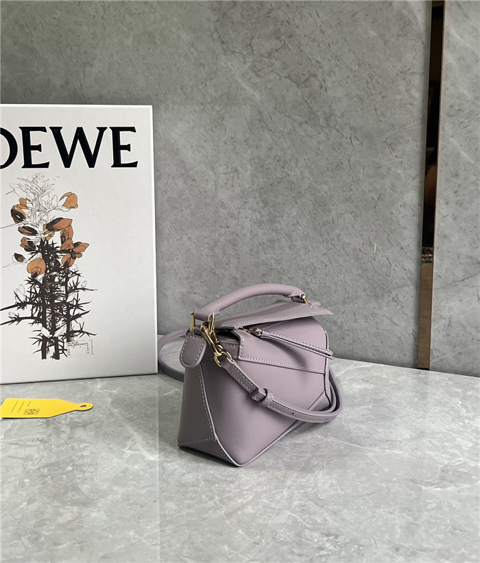 Mini Puzzle bag in classic calfskin Pale Purple High