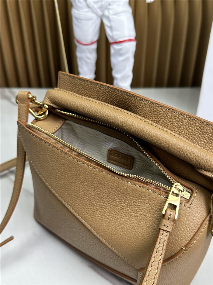 Mini Puzzle bag in classic calfskin Toffee High