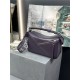 Small Puzzle bag in satin calfskin with jacquard strap Deep Aubergine High