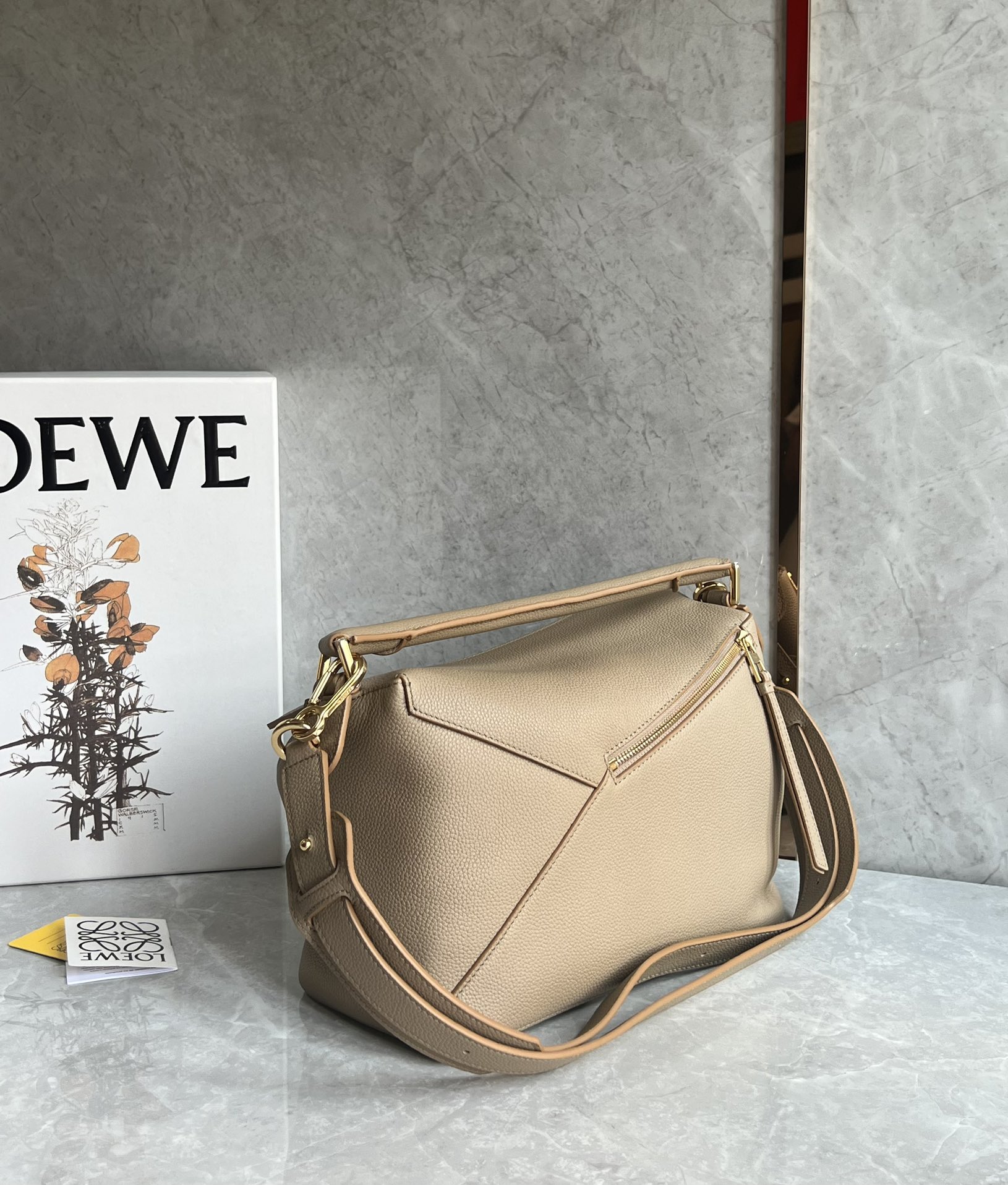 Puzzle bag 29cm in soft grained calfskin Beige High