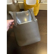 Hermes Picotin Lock 18 Bag TC and Crocodile Leather In Etain WAX High